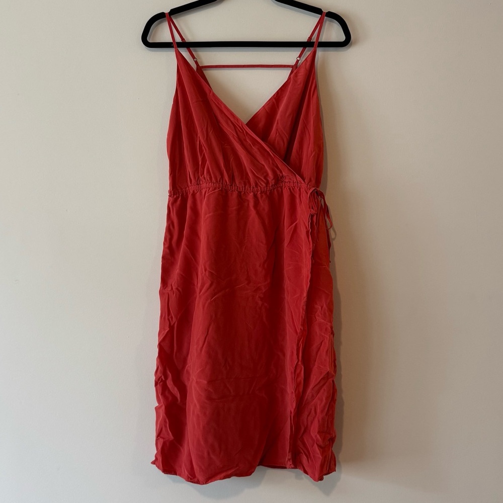 Lucky Brand Cinch Waist Wrap Midi Dress